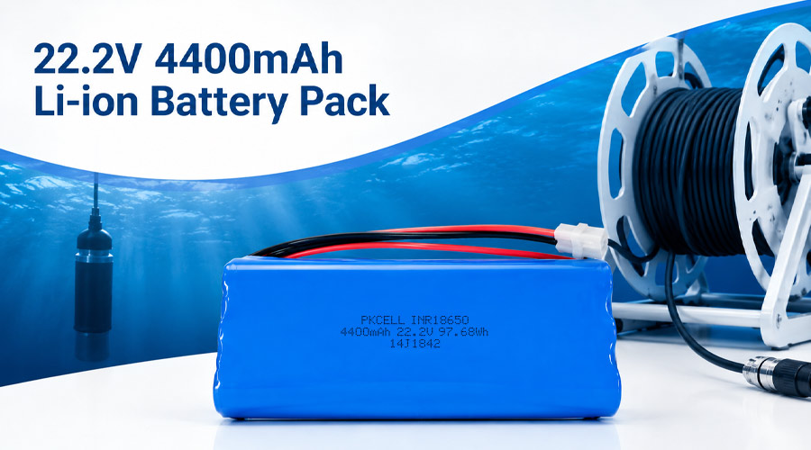 22.2V 4400mAh 18650 lithium-ion battery pack for
hydrophone monitoring